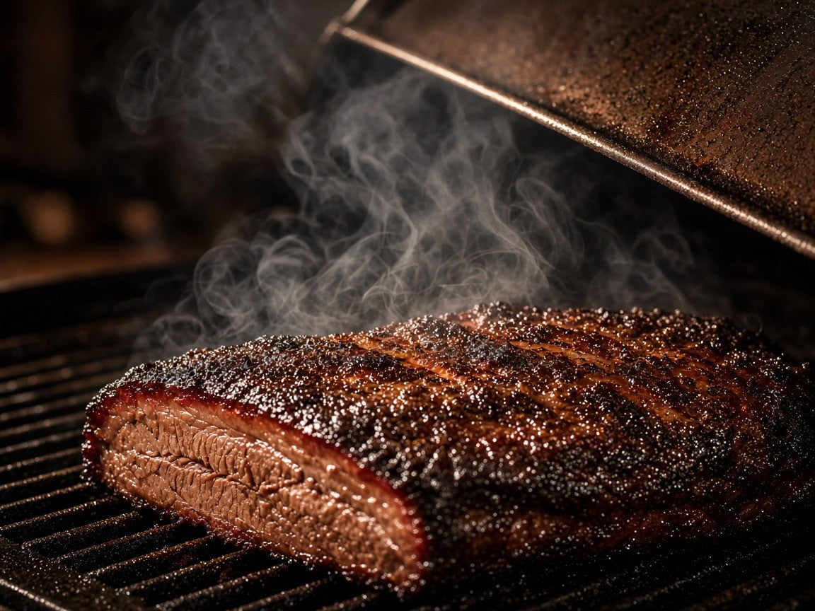 Smoked brisket on the grill